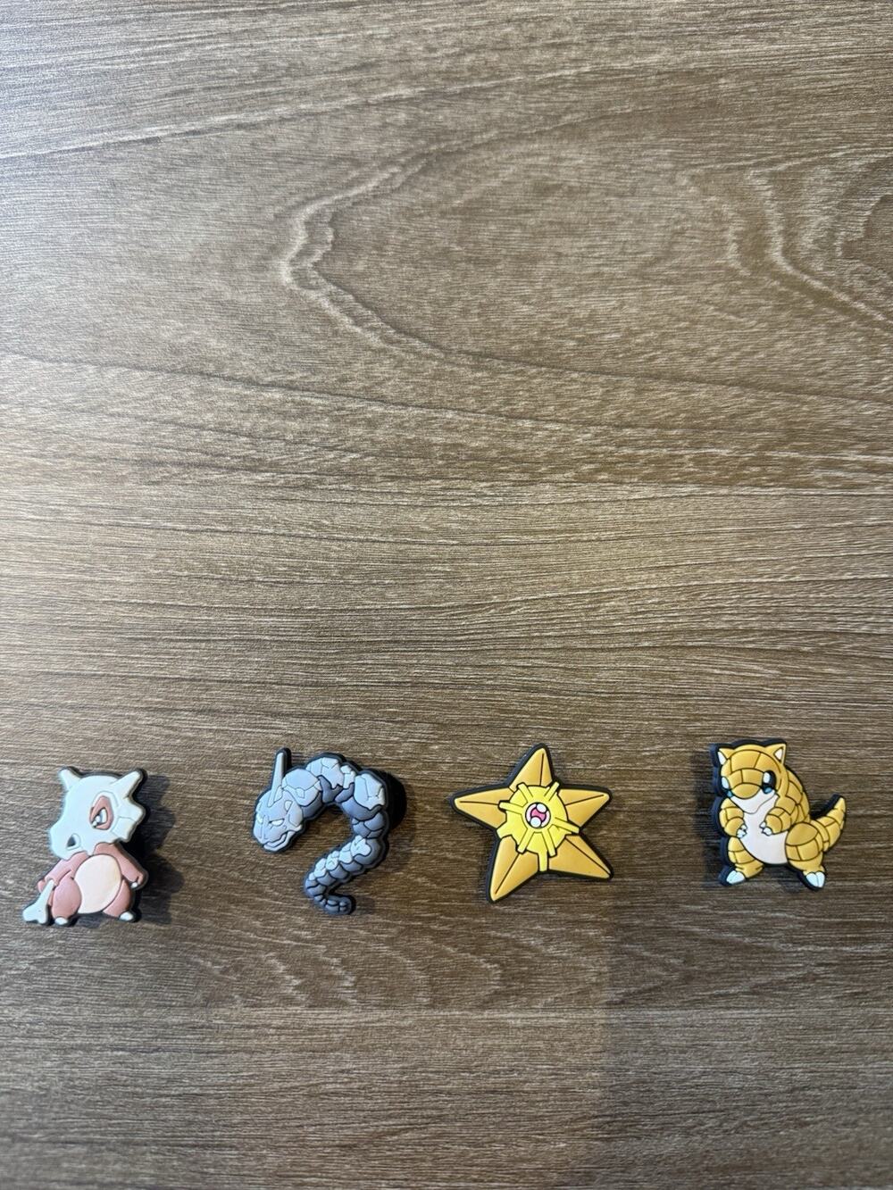 4pc Pokemon Cubone Onix Staryu Sandshrew Croc Charms Jibbitz Shoe Pins Lot